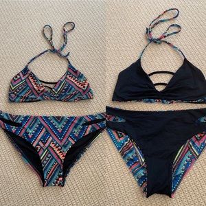 LSPACE Reversible Tribal/Black Bathing Suit